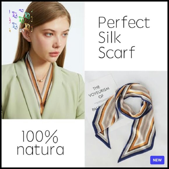 Satin Silk Scarf Elegant Multi-Function Head Wrap Hair Band Accessory - Picture 7 of 8